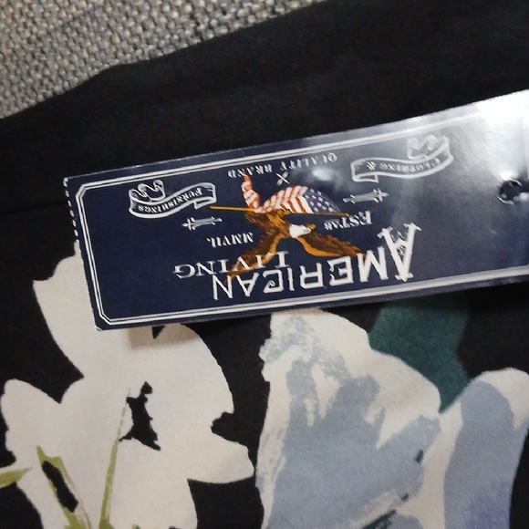 American Living Pink and Yellow Midi Fit and Flare Skirt - Picture 6 of 8